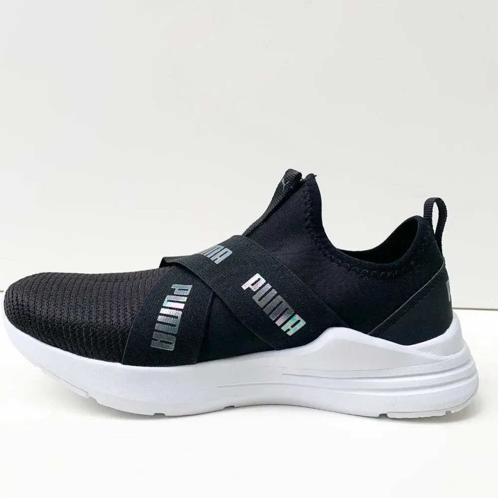 Puma Essential Black Comfort Slip On Sneaker Shoes Size 5Y / 6.5-7 Women - Picture 9 of 13
